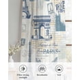 thumbnail image 6 of Eiffel Tower Sheer Curtains 84 Inch Length 2 Panels Set for Living Room/Bedroom, European Architectural Retro Hand-Painted Kitchen Curtains Grommet Semi-Sheer Curtains Window Treatments 52"x84"x2, 6 of 7