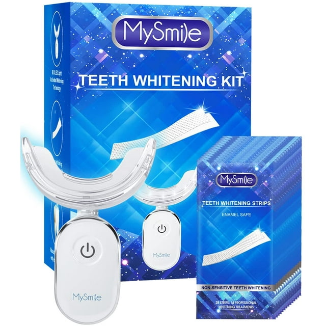 MySmile Teeth Whitening Strips with Light, 28X Non-Sensitive White Strips