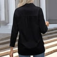 thumbnail image 7 of hotojiny Button down Shirts for Women Long Sleeve Tops Casual Loose Laple Solid Color Basic Blouse Fall, 7 of 7