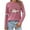 Pink, variant on Long Sleeve for Women Pumpkin Embroidery Print T-Shirt Autumn Harvest Shirt Season Tee Thanksgiving Tops