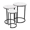 thumbnail image 3 of Lavish Home Nesting Tables - Set of 3 Round Side Tables for Living Room, Bedroom, or Home Office, Faux Marble End Table Set, Modern Living Room Furniture, White, 3 of 8