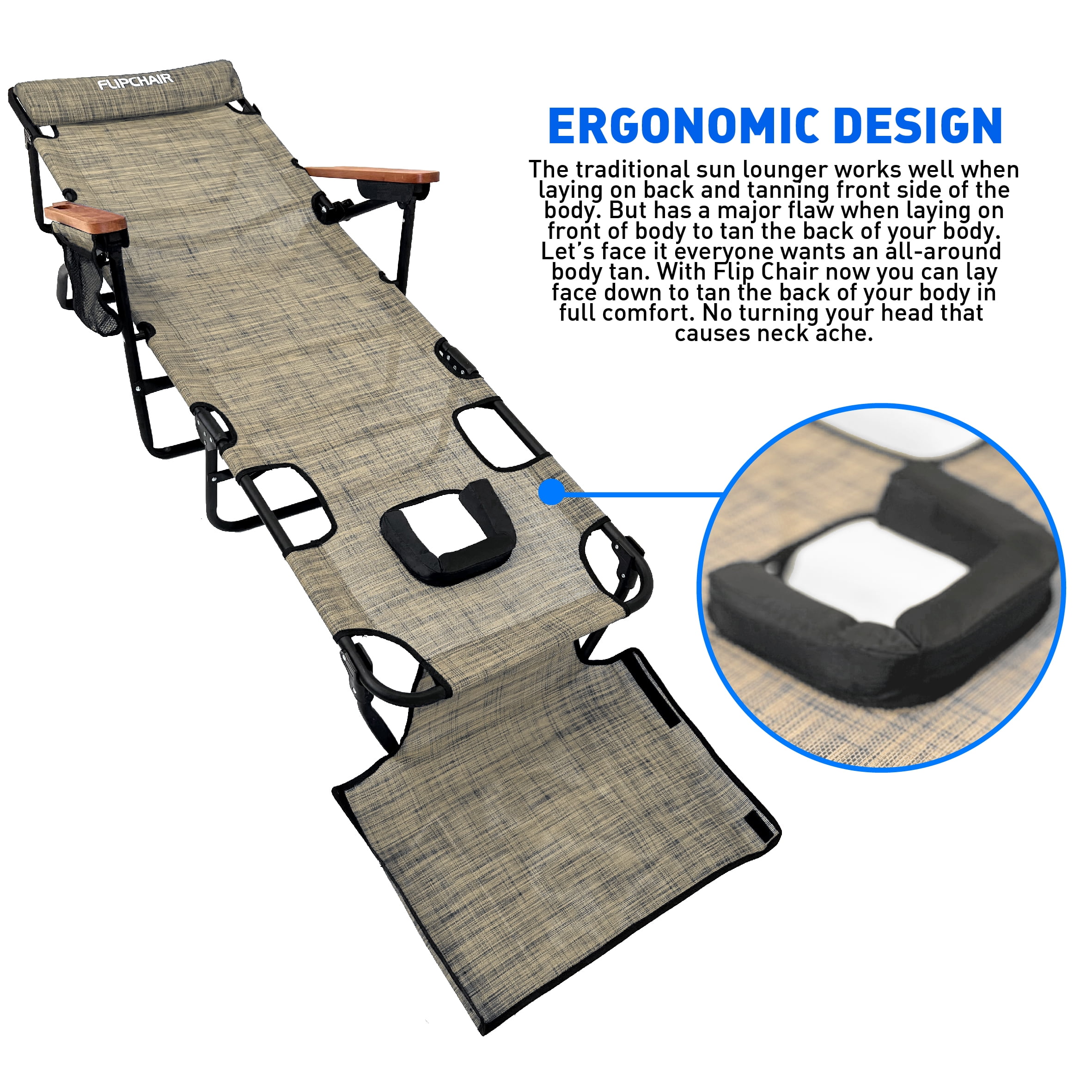 Beach chair with face hole walmart sale