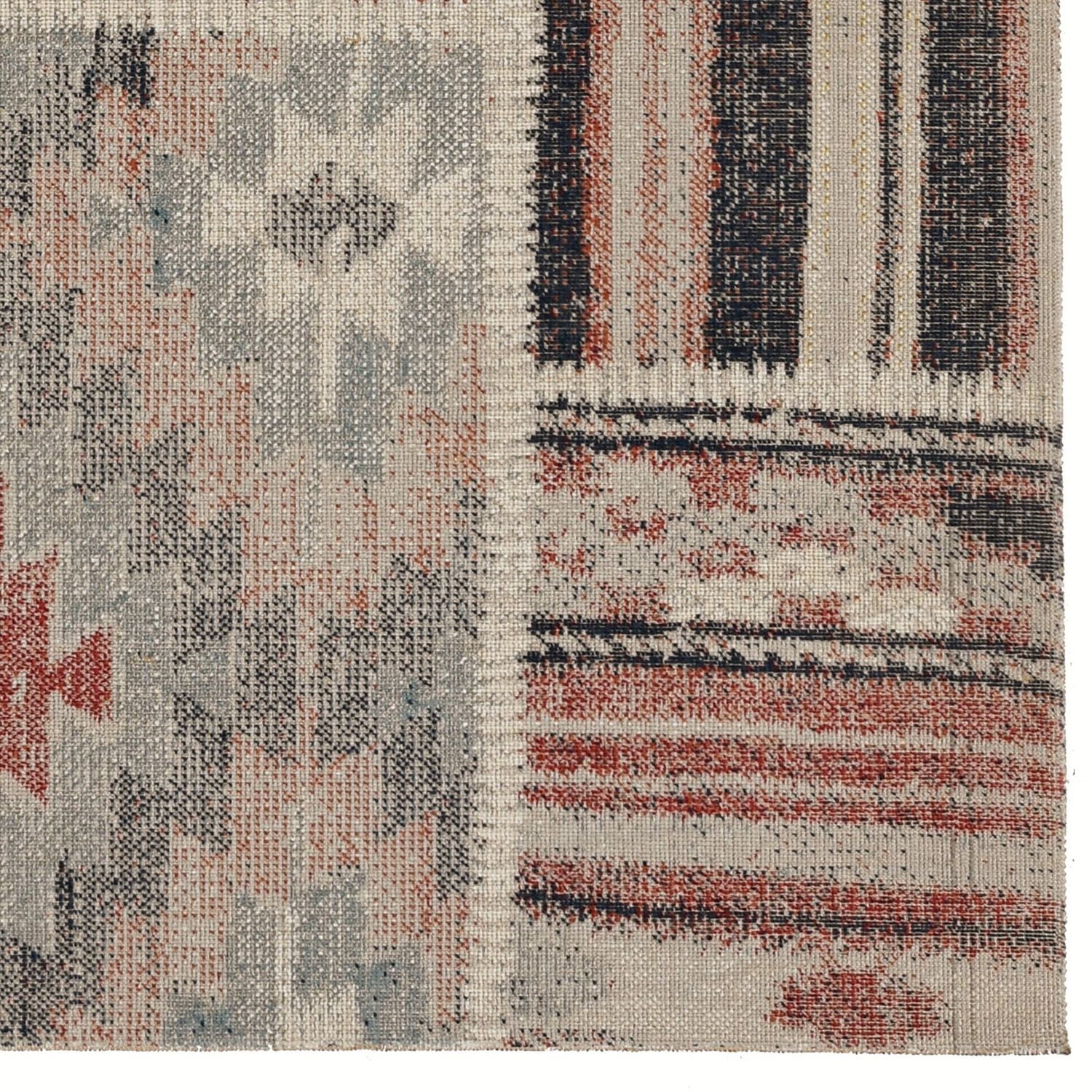Tapis Grand Zéro Giles ivoire & bleu de 8 pi x 10 pi