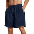 thumbnail image 2 of Admvng Mens Shorts Solid Color Holiday Breathable Elastic Waist Shorts with Pockets S-3XL, 2 of 7