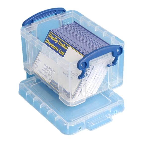 Really Useful Box® Plastic Storage Box, 0.3 Liter, 4 3/4" x 3 1/4" x 2 1/2", Clear