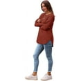 thumbnail image 4 of SMZ Long Sleeve Shirts for Women Tunic Tops for Women Loose Fit Dressy Crew Neck Pullover Basic Sweaters for Women 2024, 4 of 6