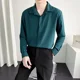 thumbnail image 5 of Camisas Para Hombre Camisa Verde Lisa De Manga Larga Para Hombre Original Con Cuello Mangas Cosas Baratas 2025 Novedad En Venta Silk Social Xxl I, 5 of 5