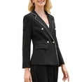 thumbnail image 4 of INSPIRE CHIC Women's Work Blazer Double Breasted Work Suit Jacket S Black, 4 of 5