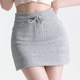 thumbnail image 3 of Active Skirts for Women Elastic High Waist Drawstring Mini Skirt with Pockets Tennis Skirt for Women (Grey L), 3 of 8