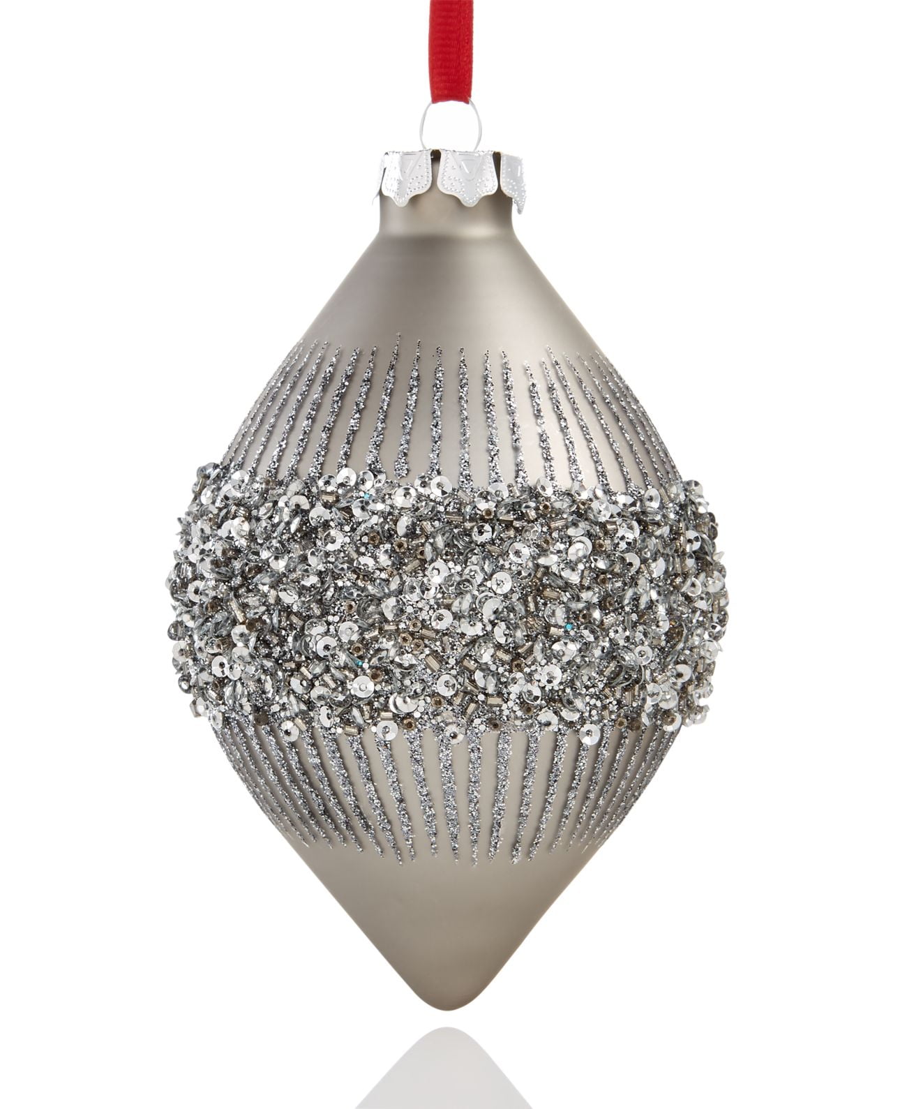 Details about   Holiday Lane Silver Drop Christmas Tree Ornament 