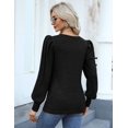 thumbnail image 7 of Zeagoo Womens Elegant Knitted Shirts Lightweight Round Neck Blouse Tops Long Puff Sleeve Pullover Sweater, 7 of 7