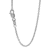 JewelStop 14k Solid White Gold 1.5 mm Cable Chain Necklace 20" Lobster Claw Clasp