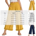 thumbnail image 3 of Dolkfu Pants for Women Trendy Ruffle Yellow Wide-Leg Cropped Mid-Waist Joggers Pants Loungewear Modern Elastic Waist Solid Pants Yellow,Xl, 3 of 6
