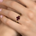 thumbnail image 4 of Gem Stone King 10K Yellow Gold Red Rhodolite Garnet Engagement Ring for Women | 2.09 Cttw | Oval 8X6MM | Gemstone January Birthstone | Size 6, 4 of 6