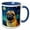Blue/White, variant on 3drose, Pug Portrait in Post-impressionism Style, 11oz Mug