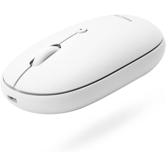 Macally Rechargeable Bluetooth Wireless Mouse for Mac, PC, iPad & Android – Silent, Plug & Play, Black