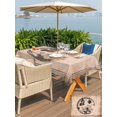 thumbnail image 5 of Outdoor Tablecloth with Umbrella Hole for Patio/Picnic/Party/Camping, Blue Butterflies Flowers Waterproof Table Cloth Rectangle Table Cover Washable, Spring Vintage Botanical Beige (54"x 80"), 5 of 9