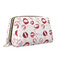 thumbnail image 2 of Gaeub Red Lips Printed Travel Cosmetic Bag,Makeup Bag, Large Capacity Toiletry Bag for Women, Portable Pouch Make Up Organizer with Zipper and Divider, 2 of 8