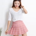 thumbnail image 4 of Falda plisada de rejilla para mujer Minifalda de cintura alta Faldas cortas de tenis A-Lineskirt Eigraketly FS9586-05, 4 of 7