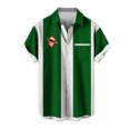 thumbnail image 1 of Mens Manga Corta Botón Abajo Camisas, Cuello de Vuelta Navidad Impresa Blusa, Top de Moda Casual, 1 of 4