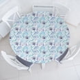 thumbnail image 3 of Ambesonne Nautical Fitted Round Tablecloth, Seashells Bubble Ocean, 40"- 44" Diameter, Indigo Pale Blue Purple, 3 of 5