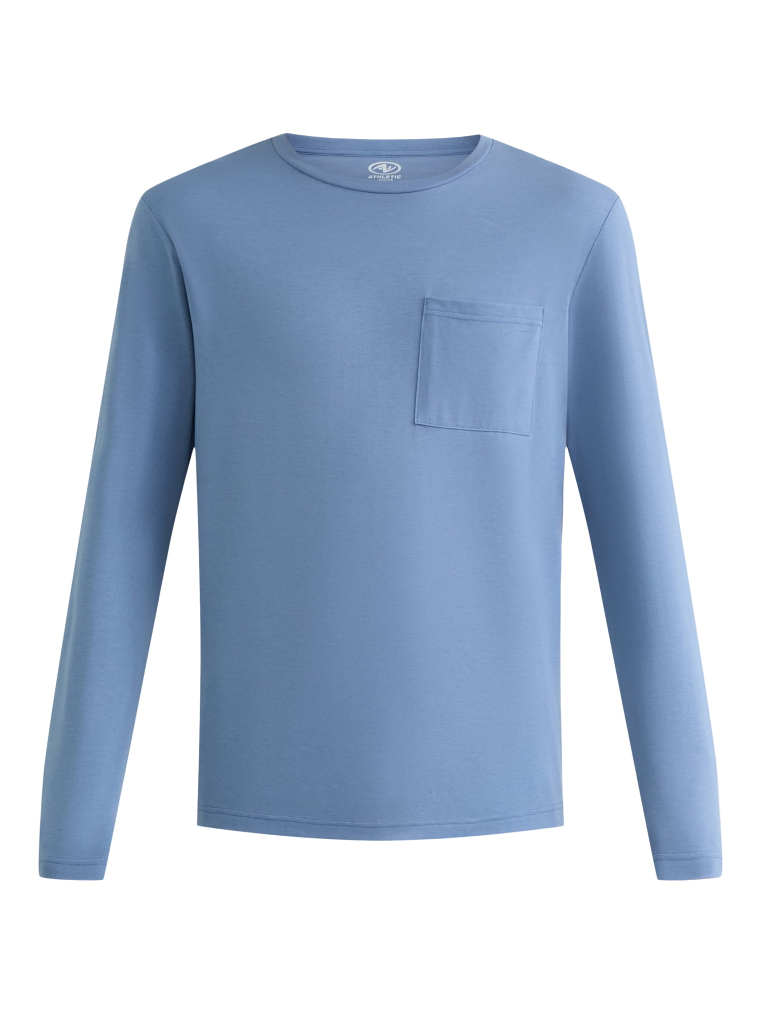 Athletic Works Men's and Big Men's Tri Blend Long Sleeve Pocket Tee, Sizes XS-5XL