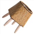 thumbnail image 2 of 2X Macetas de Estante de Flores Tejidas de Ratán de Imitación Vintage, Cesta de Almacenamiento Hecha una Mano con Patas de Madera, Soporte para Maceta, C, 2 of 5
