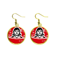 thumbnail image 1 of Livre de Fille Rouge Révolution Chinoise Oreille dangle en Goutte Boucle d'Oreille Bijoux Femme, 1 of 3