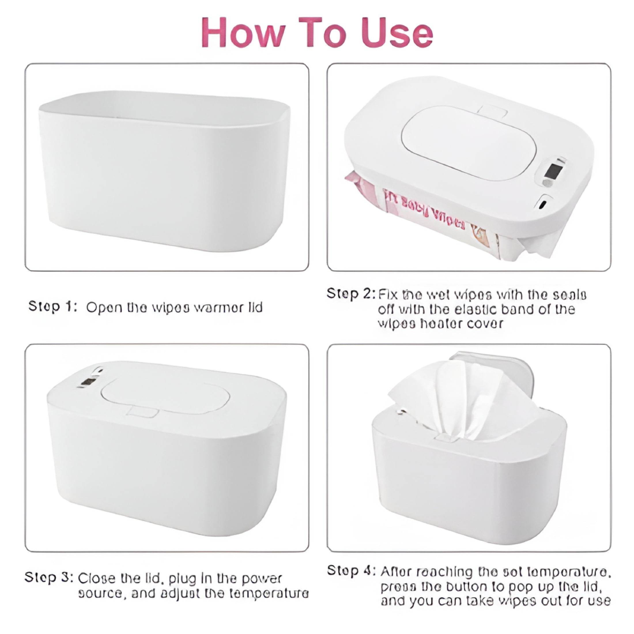 BPPEG Baby Wipe Wet Warmer Dispenser with Digital Intelligent Adjustable Temperature Safe