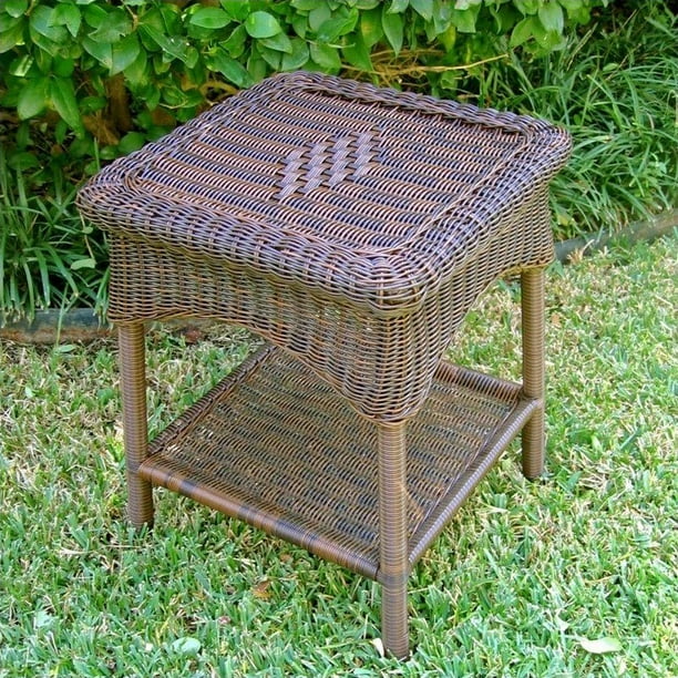 International Caravan Chelsea 2 Tier Resin Patio Side Table White Walmart Com Walmart Com