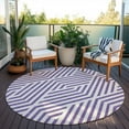 thumbnail image 6 of Addison Rugs Chantille Indoor/Outdoor Transitional Geometric Purple Washable Round Rug, 8' x 8', 6 of 6