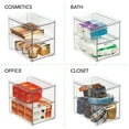 thumbnail image 6 of mDesign Stackable Plastic Storage Bath Bin  - 2 Pull-Out Drawers, 4 Pack, Clear, 6 of 8