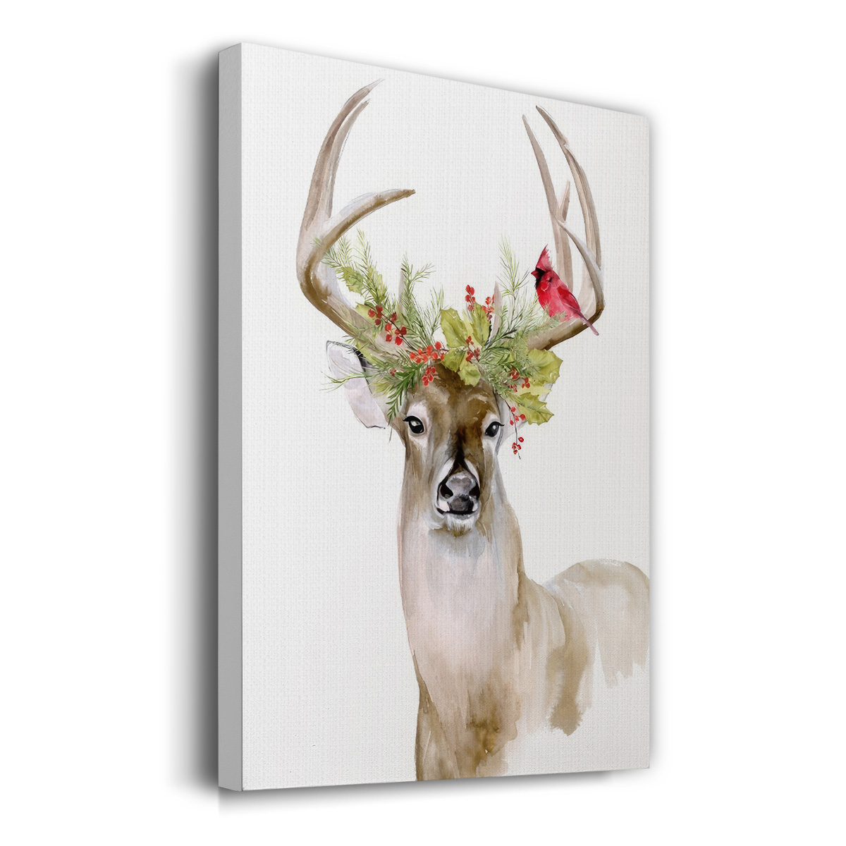 Holiday Deer I- Gallery Wrapped Canvas