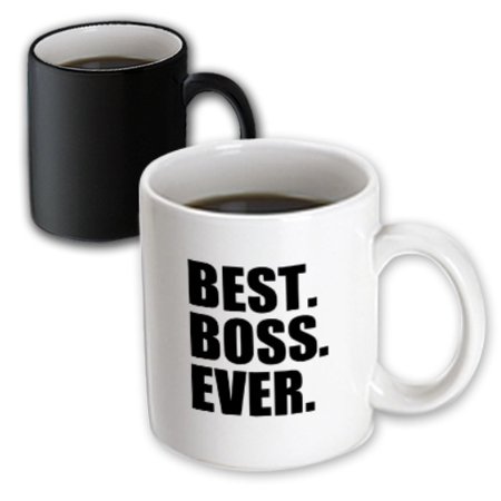3dRose Best Boss Ever - fun funny humorous gifts for the boss - work office humor - black text, Magic Transforming Mug,
