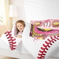 thumbnail image 3 of Erosebridal Girls Baseball Queen Comforter Set, Pink Ice Cream Drip Bedding Comforter Set, Pink Reversible, 1 Comforter and 2 Pillowcases, 3 of 6