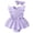 Purple, variant on Elippeo Baby Girl Summer 2Pcs Outfit 3 6 12 18 Months Solid Ribbed Ruffled Sleeveless Bow Romper Dress with Headband