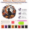 thumbnail image 3 of Halloween Black Cat Diamond Art Hanging Ornament Kit, DIY Acrylic Diamond Art Painting Wreath Kits Special Shaped Rhinestone Diamond Art Window Pendants Home Garden Wall Hanging Kits Hanging Ornament, 3 of 8