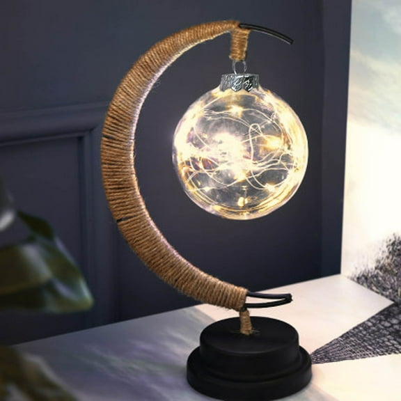 Half Moon Light, Enchanted Lunar Lamp -Magic Moon Shape Lamp,Hanging Moon Lamp,Home Bedroom Romantic Bedside Desktop Nightstand Decoration, Moon Light for Kids(Battery Powered)
