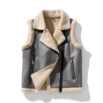thumbnail image 3 of Chaquetas de cuero sin mangas para hombre, ropa de moda para motocicleta, estilo punk vintage, abrigos de invierno cálidos con forro polar de piel, 3 of 5