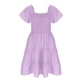 thumbnail image 5 of qolati Girls Summer Dresses Tween Boho Casual Tiered Smocked Swing Sundress Ruffle Sleeve A Line Flowy Midi Dresses, 5 of 8