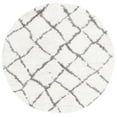 thumbnail image 2 of SAFAVIEH Berber Bentley Geometric Shag Area Rug, Cream/Light Gray, 5'1" x 5'1" Round, 2 of 12