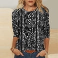 thumbnail image 3 of JTZGDY Western Shirts for Women Plus Size Vintage Ethnic Floral Print Summer 3/4 Lenght Sleeve Crewneck Graphic Tunic Tees Loose Oversized Casual Dressy Blouses Black#01 L, 3 of 6