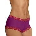 thumbnail image 2 of Maidenform 617914189877 Cheeky Scalloped Lace Hipster, Magenta Jam with Armature Mini Floral - Size 7, 2 of 3