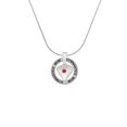 thumbnail image 2 of Delight Jewelry Silvertone Large July - Red Crystal Heart Gymnastics Mom Ring Charm Necklace, 18", 2 of 4