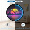 thumbnail image 5 of Indoor 12' Voice-Activated Luminous Decoration Wall Clock With LED Night Light A Retro-wave Landscape, 5 of 8