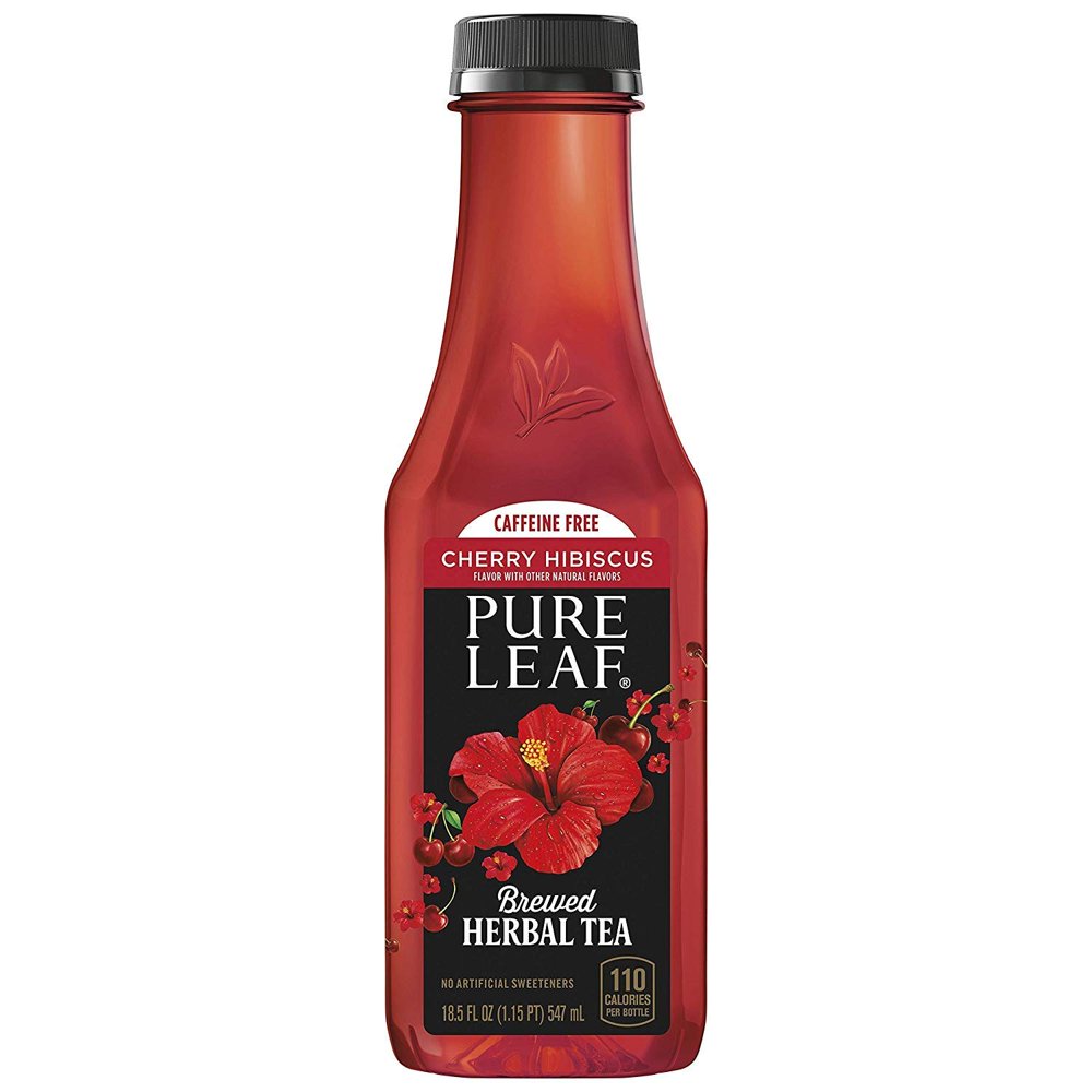 Pure Leaf Caffeine Free Cherry Hibiscus Brewed Herbal Iced Tea, 18.5 fl