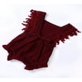 thumbnail image 5 of Baby Girl Cotton Linen Romper Lace Sleeveless Ruffle Bowknot Jumpsuit, 5 of 5