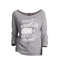 thumbnail image 1 of Thread Tank Mountains Hikes Waterfall Women's Slouchy 3/4 Sleeves Raglan Sweatshirt Sport Grey 2X-Large, 1 of 3