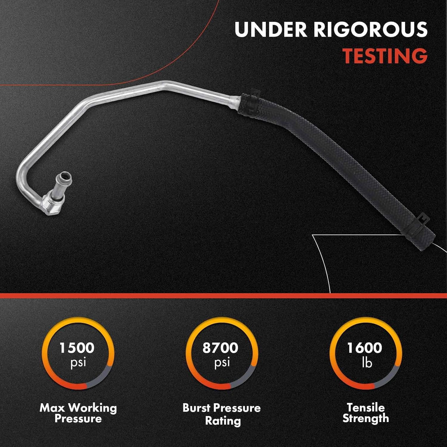 A-Premium Power Steering Return Line Hose Assembly Compatible with Dodge Ram 2500 2005-2008 L6 5.9L, Ram 2500 2007-2008 L6 6.7L, Ram 3500 2005-2007 L6 5.9L, 4WD, with O-ring, Gear To Cooler