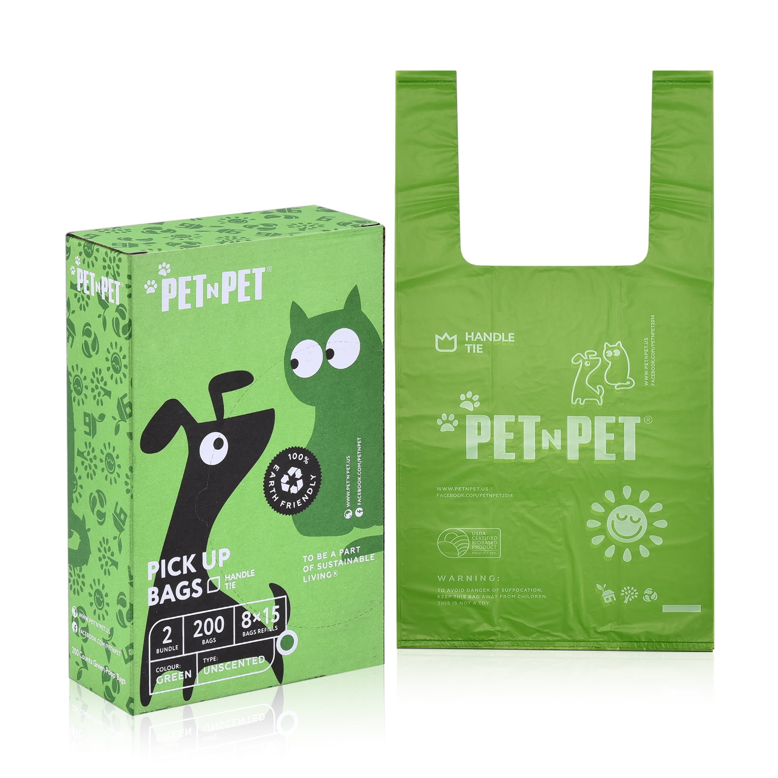 Pet Trash Bags Pet Dog Trash Bag Dispenser w/ 1 Roll Pet Poop Bag Set 8 Colors 
